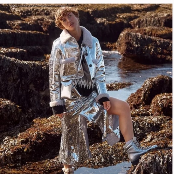 J.Crew Collection Sequin Skirt in Silver 00 - Picture 1 of 16